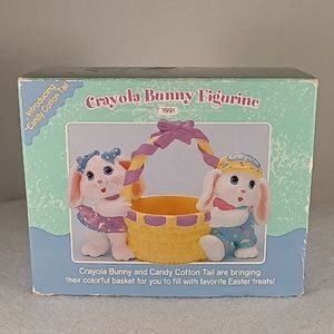 Hallmark Easter Crayola Bunny and Candy Cotton Tail Figurine 1991